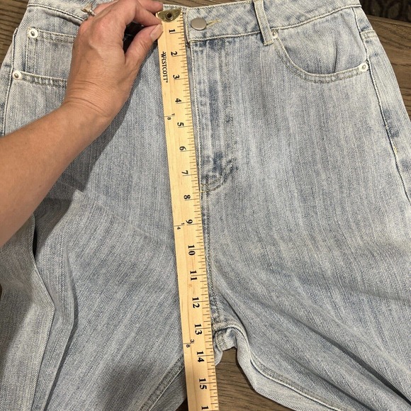 Emory Park Pants Women Size Small Blue Jean Wide Leg Raw Hem 26 Inch Waist‎ - Picture 11 of 13